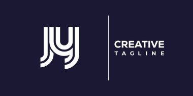 JY soyut minimalist harfler logo monogramı. Bu minimalist bir logo, bu logo iki küçük harf ile tasarlanmış.