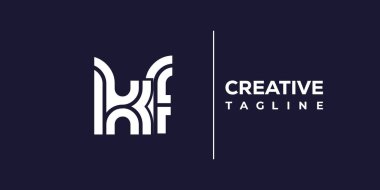 KF soyut minimalist harfler logo monogramı. Bu minimalist bir logo, bu logo iki küçük harf ile tasarlanmış.