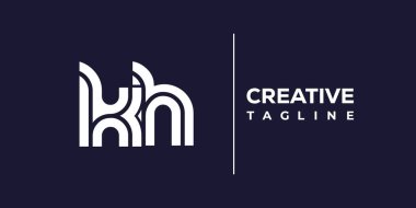 KH soyut minimalist harfler logo monogramı. Bu minimalist bir logo, bu logo iki küçük harf ile tasarlanmış.