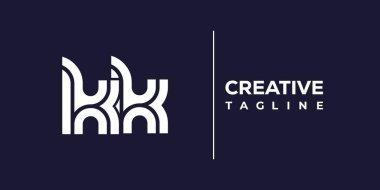 KK soyut minimalist harfler logo monogramı. Bu minimalist bir logo, bu logo iki küçük harf ile tasarlanmış.