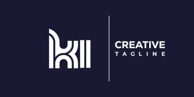 KI soyut minimalist harfler logo monogramı. Bu minimalist bir logo, bu logo iki küçük harf ile tasarlanmış.