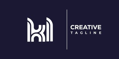 KL soyut minimalist harfler logo monogramı. Bu minimalist bir logo, bu logo iki küçük harf ile tasarlanmış.