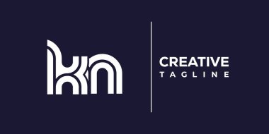 KN soyut minimalist harfler logo monogramı. Bu minimalist bir logo, bu logo iki küçük harf ile tasarlanmış.