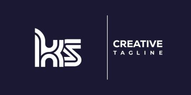 KS soyut minimalist harfler logo monogramı. Bu minimalist bir logo, bu logo iki küçük harf ile tasarlanmış.