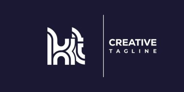 KT soyut minimalist harfler logo monogramı. Bu minimalist bir logo, bu logo iki küçük harf ile tasarlanmış.