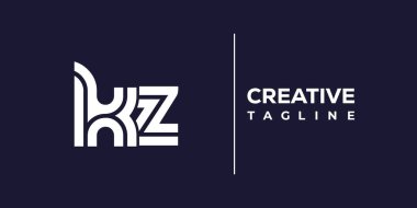 KZ soyut minimalist harfler logo monogramı. Bu minimalist bir logo, bu logo iki küçük harf ile tasarlanmış.