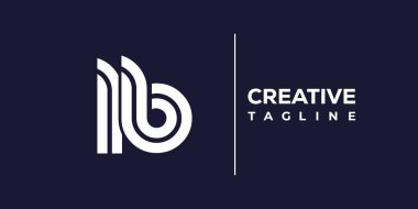 LB soyut minimalist harfler logo monogramı. Bu minimalist bir logo, bu logo iki küçük harf ile tasarlanmış.