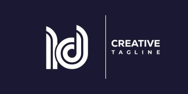 LD soyut minimalist harfler logo monogramı. Bu minimalist bir logo, bu logo iki küçük harf ile tasarlanmış.