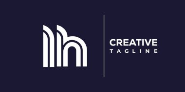 LH soyut minimalist harfler logo monogramı. Bu minimalist bir logo, bu logo iki küçük harf ile tasarlanmış.