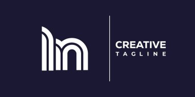 LN soyut minimalist harfler logo monogramı. Bu minimalist bir logo, bu logo iki küçük harf ile tasarlanmış.