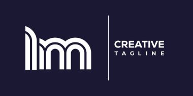 LM soyut minimalist harfler logo monogramı. Bu minimalist bir logo, bu logo iki küçük harf ile tasarlanmış.