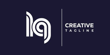 LQ soyut minimalist harfler logo monogramı. Bu minimalist bir logo, bu logo iki küçük harf ile tasarlanmış.