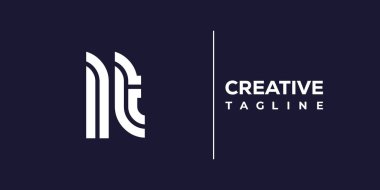 LT soyut minimalist harfler logo monogramı. Bu minimalist bir logo, bu logo iki küçük harf ile tasarlanmış.