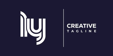 LY soyut minimalist harfler logo monogramı. Bu minimalist bir logo, bu logo iki küçük harf ile tasarlanmış.