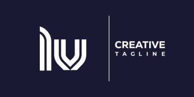 LV soyut minimalist harfler logo monogramı. Bu minimalist bir logo, bu logo iki küçük harf ile tasarlanmış.