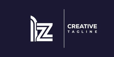 LZ soyut minimalist harfler logo monogramı. Bu minimalist bir logo, bu logo iki küçük harf ile tasarlanmış.
