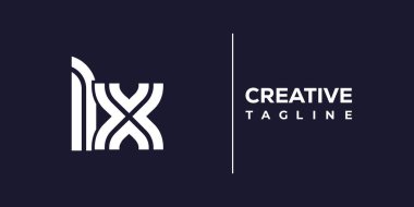 LX soyut minimalist harfler logo monogramı. Bu minimalist bir logo, bu logo iki küçük harf ile tasarlanmış.
