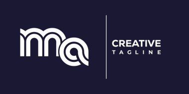 Ma soyut minimalist harfler logo monogramı. Bu minimalist bir logo, bu logo iki küçük harf ile tasarlanmış.
