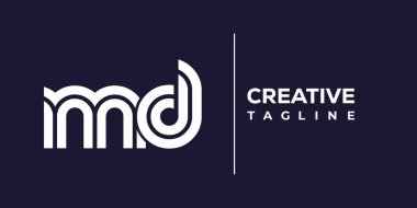 MD soyut minimalist harfler logo monogramı. Bu minimalist bir logo, bu logo iki küçük harf ile tasarlanmış.
