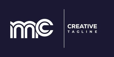 MC soyut minimalist harfler logo monogramı. Bu minimalist bir logo, bu logo iki küçük harf ile tasarlanmış.
