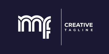 MF soyut minimalist harfler logo monogramı. Bu minimalist bir logo, bu logo iki küçük harf ile tasarlanmış.