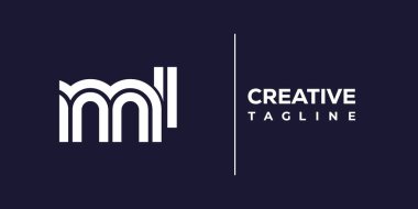 MI soyut minimalist harfler logo monogramı. Bu minimalist bir logo, bu logo iki küçük harf ile tasarlanmış.
