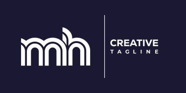 MH soyut minimalist harfler logo monogramı. Bu minimalist bir logo, bu logo iki küçük harf ile tasarlanmış.