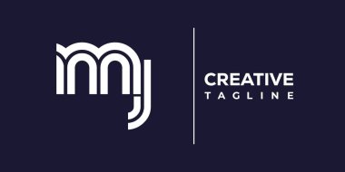 MJ soyut minimalist harfler logo monogramı. Bu minimalist bir logo, bu logo iki küçük harf ile tasarlanmış.