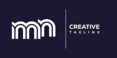 MN soyut minimalist harfler logo monogramı. Bu minimalist bir logo, bu logo iki küçük harf ile tasarlanmış.