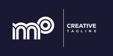 MO soyut minimalist harfler logo monogramı. Bu minimalist bir logo, bu logo iki küçük harf ile tasarlanmış.