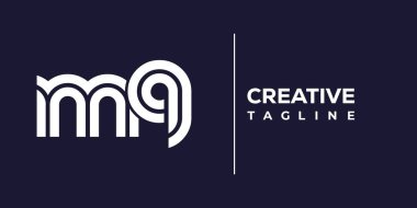 MQ soyut minimalist harfler logo monogramı. Bu minimalist bir logo, bu logo iki küçük harf ile tasarlanmış.