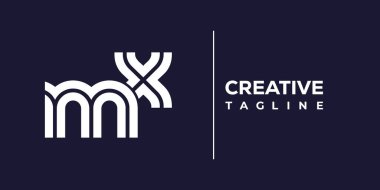 MX soyut minimalist harfler logo monogramı. Bu minimalist bir logo, bu logo iki küçük harf ile tasarlanmış.