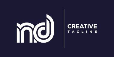 ND soyut minimalist harfler logo monogramı. Bu minimalist bir logo, bu logo iki küçük harf ile tasarlanmış.