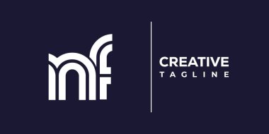 NF soyut minimalist harfler logo monogramı. Bu minimalist bir logo, bu logo iki küçük harf ile tasarlanmış.