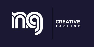 NG soyut minimalist harfler logo monogramı. Bu minimalist bir logo, bu logo iki küçük harf ile tasarlanmış.