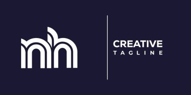 NH soyut minimalist harfler logo monogramı. Bu minimalist bir logo, bu logo iki küçük harf ile tasarlanmış.