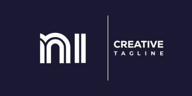 NI soyut minimalist harfler logo monogramı. Bu minimalist bir logo, bu logo iki küçük harf ile tasarlanmış.