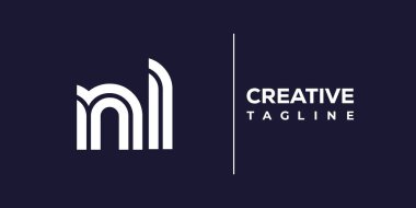NL soyut minimalist harfler logo monogramı. Bu minimalist bir logo, bu logo iki küçük harf ile tasarlanmış.