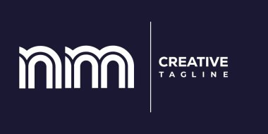 NM soyut minimalist harfler logo monogramı. Bu minimalist bir logo, bu logo iki küçük harf ile tasarlanmış.