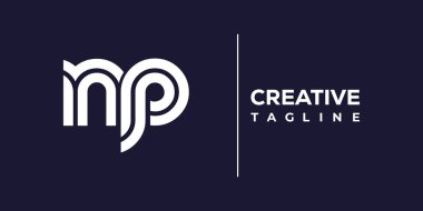NP soyut minimalist harfler logo monogramı. Bu minimalist bir logo, bu logo iki küçük harf ile tasarlanmış.