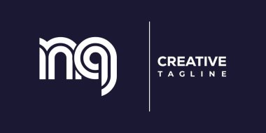 NQ soyut minimalist harfler logo monogramı. Bu minimalist bir logo, bu logo iki küçük harf ile tasarlanmış.