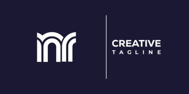 NR soyut minimalist harfler logo monogramı. Bu minimalist bir logo, bu logo iki küçük harf ile tasarlanmış.