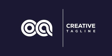 OA soyut minimalist harfler logo monogramı. Bu minimalist bir logo, bu logo iki küçük harf ile tasarlanmış.