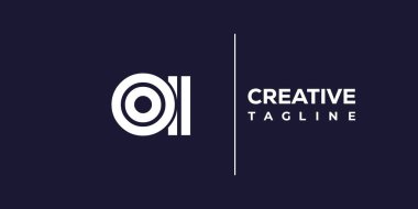 Soyut minimalist harfler logo monogramı. Bu minimalist bir logo, bu logo iki küçük harf ile tasarlanmış.