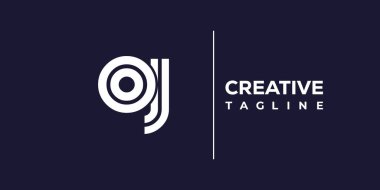 OJ soyut minimalist harfler logo monogramı. Bu minimalist bir logo, bu logo iki küçük harf ile tasarlanmış.