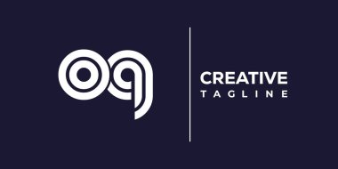 OQ soyut minimalist harfler logo monogramı. Bu minimalist bir logo, bu logo iki küçük harf ile tasarlanmış.