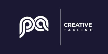 PA soyut minimalist harfler logo monogramı. Bu minimalist bir logo, bu logo iki küçük harf ile tasarlanmış.
