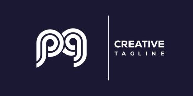 PG soyut minimalist harfler logo monogramı. Bu minimalist bir logo, bu logo iki küçük harf ile tasarlanmış.