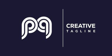 PQ soyut minimalist harfler logo monogramı. Bu minimalist bir logo, bu logo iki küçük harf ile tasarlanmış.