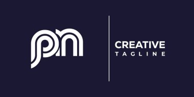 PN soyut minimalist harfler logo monogramı. Bu minimalist bir logo, bu logo iki küçük harf ile tasarlanmış.